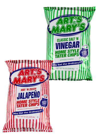Art's & Mary's - Variety Case Home Style Tater Chips (Jalapeno & Vinegar)